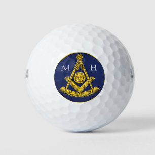 Balles De Golf Ancien Maître Freemason Carré et Compass Masonic