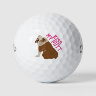 Balles De Golf Anglais Bulldog Kiss My Putt Golf Balls