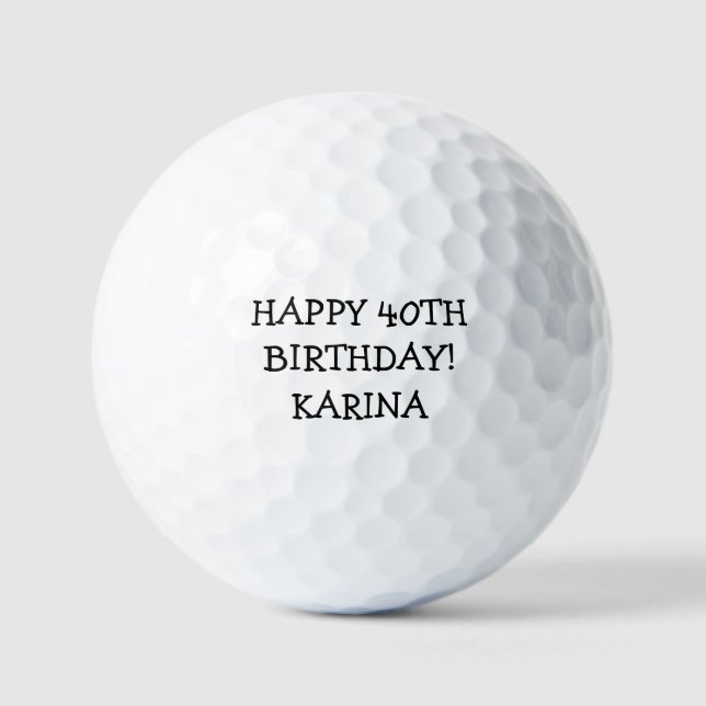 Balles De Golf Anniversaire Golfer Funny 40e heureux Golf Balls (Recto)