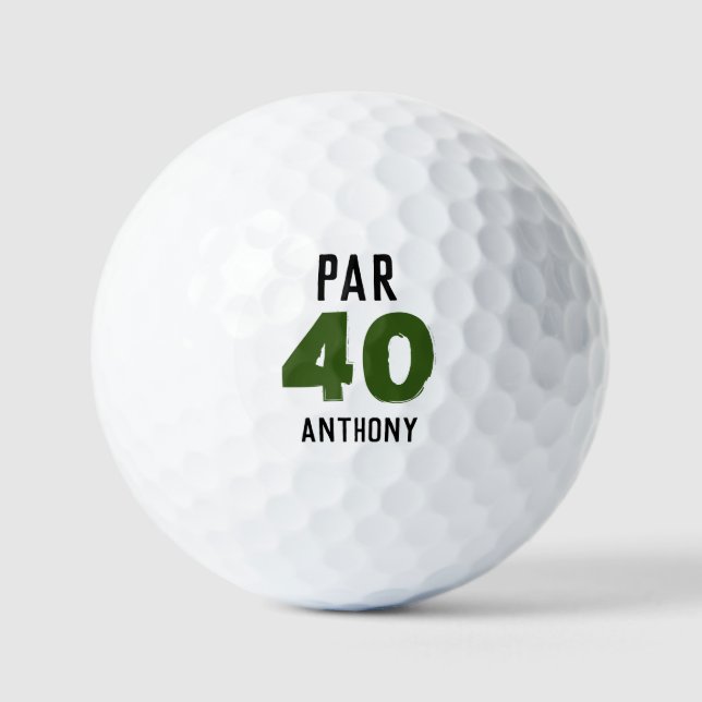 Balles De Golf Anniversaire Golfer Funny 40e heureux papa Par (Recto)