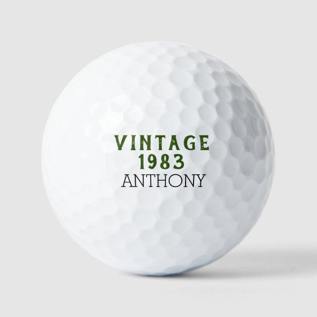 Balles De Golf Anniversaire Golfer Funny 40e Quarante Vert Noir (Recto)