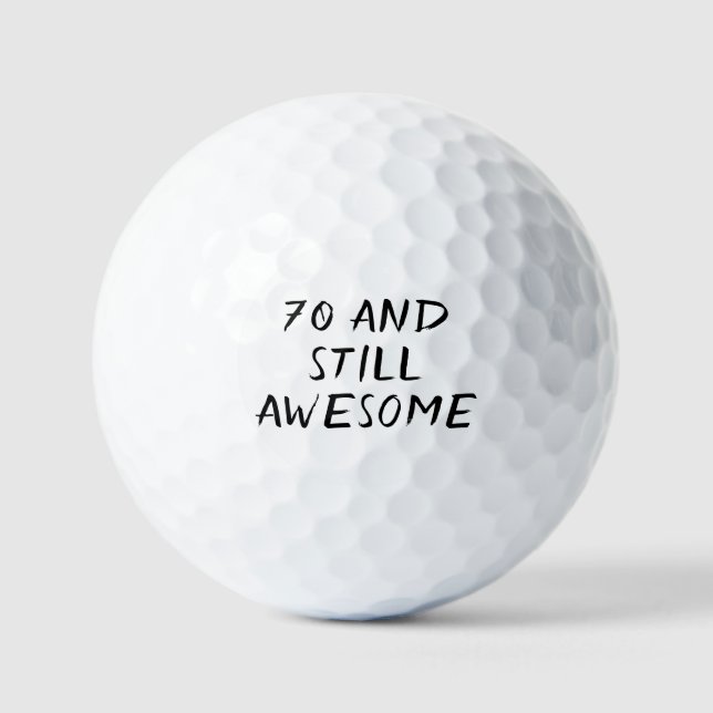 Balles De Golf Anniversaire Golfer Funny 70ème heureux Papa Golf  (Recto)