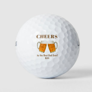 Balles De Golf Anniversaire Meilleur Père Jamais Bière Salue Mono
