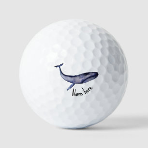 Balles De Golf Aquarelle Baleine bleue