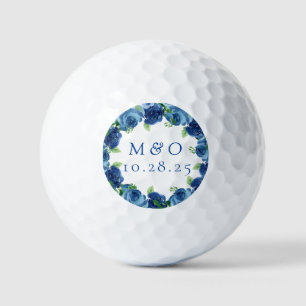 Balles De Golf Aquarelle bleu marine Mariage floral Faveurs Golf 