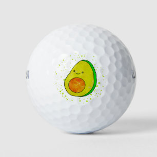 Balles De Golf Aquarelle Cute Carton Avocado