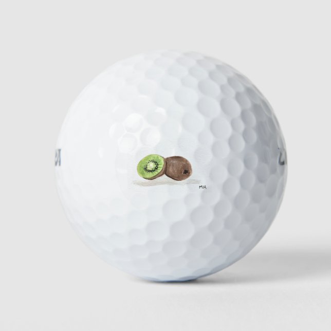 Balles De Golf Aquarelle de fruit de Kiwi (Devant)