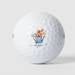 Balles De Golf Aquarelle peinte à la main Floral