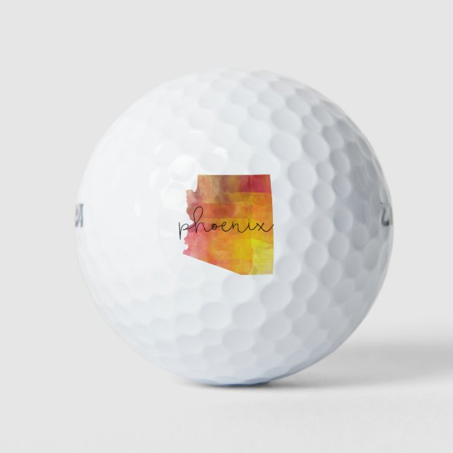 Balles De Golf Aquarelle Phoenix Arizona (Devant)