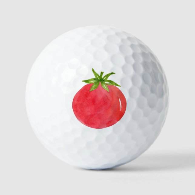 Balles De Golf Aquarelle Tomate (Recto)