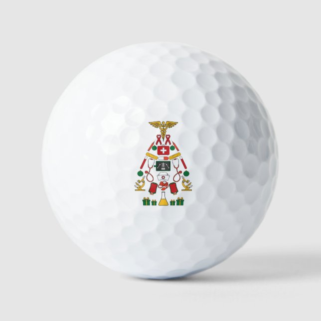 Balles De Golf Arbre de Noël moderne Fêtes Médecins personnalisés (Recto)
