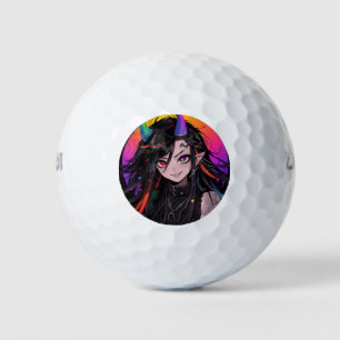 Balles De Golf Arc en arc-en-ciel Goth Punk Anime Girl