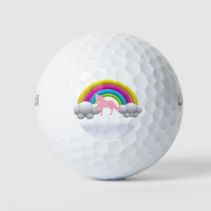 Balles De Golf Arc-en-ciel, Nuages, Unicorne, Idée de grand cadea