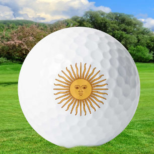 Balles De Golf Argentine Golden Sun, Sol de Mayo Golf Balls