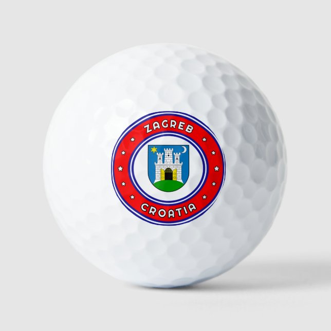Balles De Golf Armoiries de Zagreb Croatie (Recto)