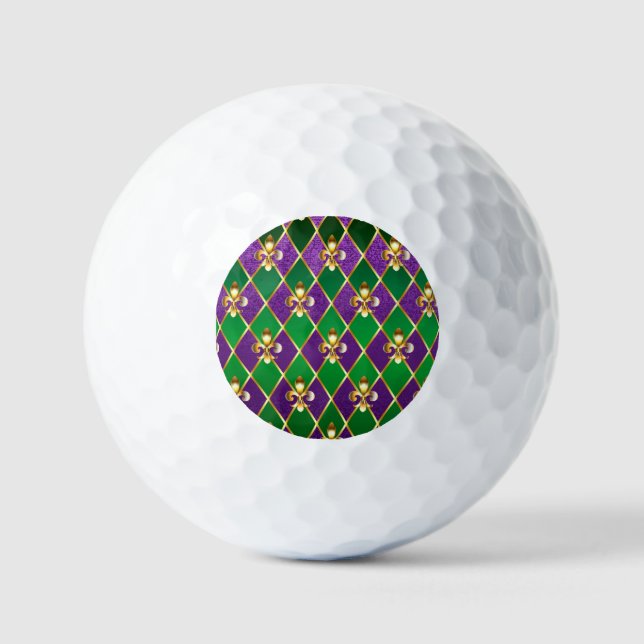 Balles De Golf Arrière - plan de bijoux Mardi Gras (Recto)