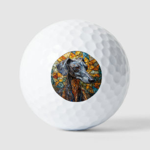 Balles De Golf Art de vitrail de Lévrier Italien