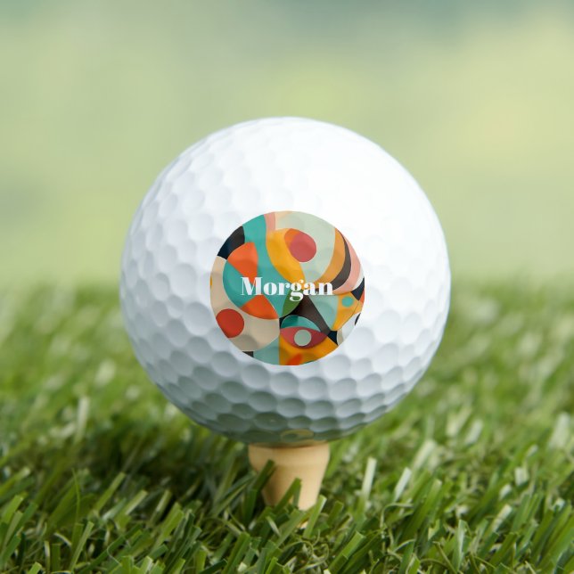 Balles De Golf Art moderne du milieu du siècle, nom ou monogramme (T-shirt Insitu)