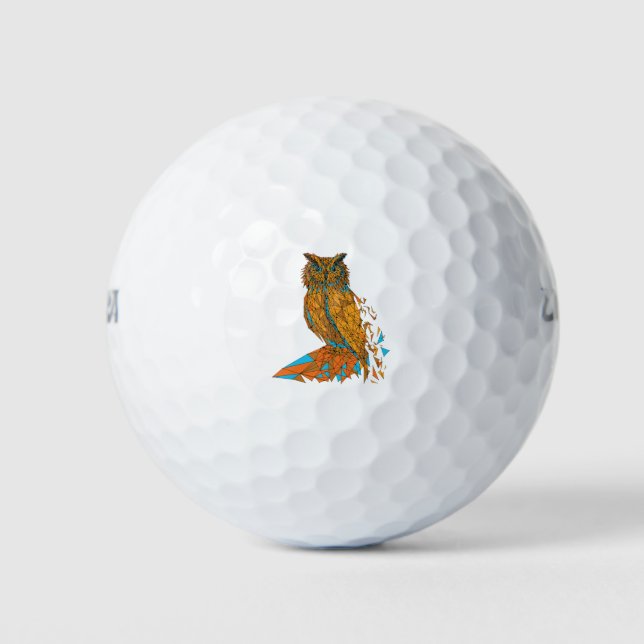 Balles De Golf Artsy esthétique de la Chouette géométrique (Devant)