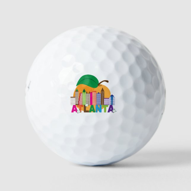 Balles De Golf Atlanta, Géorgie | Peach Skyline (Devant)