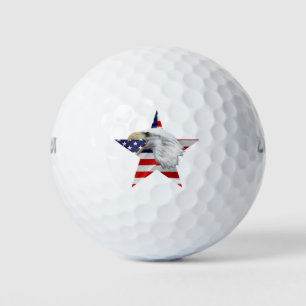 Balles De Golf Attaquer l'aigle, le drapeau américain, patriotiqu