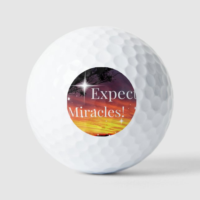 Balles De Golf Attendez-vous à Miracles Sparkle Sunset Inspiratio (Recto)