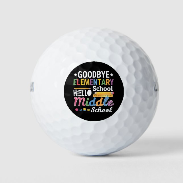 Balles De Golf Au revoir école primaire Bonjour collège (Devant)