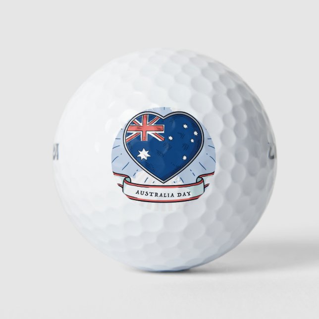 Balles De Golf Australie Jour Rouge Bleu et Blanc (Devant)
