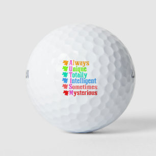 Balles De Golf AUTISM Toujours unique totalement intelligent