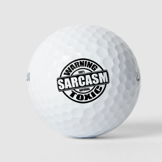 Balles De Golf Avertissement Toxique Sarcasme drôle (Devant)