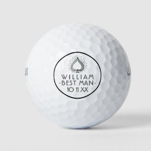 Balles De Golf Bachelor Party moderne Best Man Ace Spade   Blanc