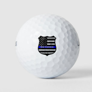 Balles De Golf Badge de police Ligne bleue Retraité