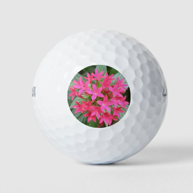 Balles De Golf Ball de golf rose vif Fleurs tropicales (Devant)