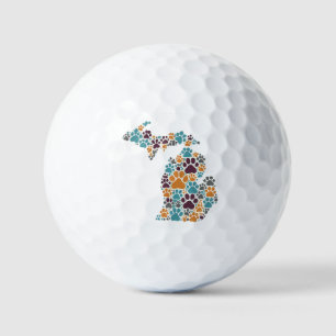 Balles De Golf Ballons de golf 3 pack Empreintes de pattes du Mic
