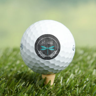 Balles De Golf Ballons de golf rustiques de Dragonfly turquoise