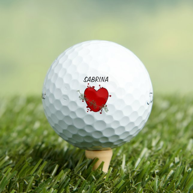 Balles De Golf Balls de golf "Coeur rouge" (T-shirt Insitu)