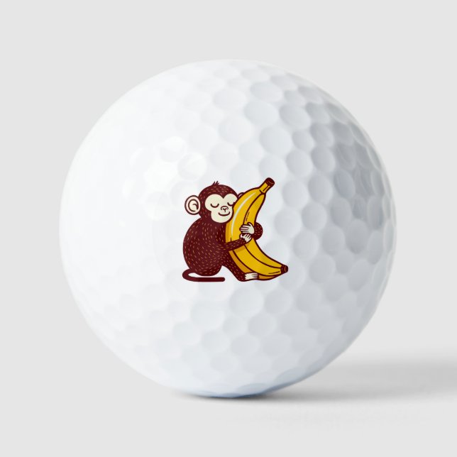 Balles De Golf Banane d'amour de singe (Recto)