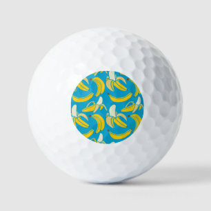Balles De Golf Bananes jaunes, motif arrière - plan bleu