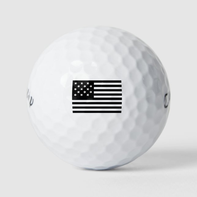 Balles De Golf Bannière noire épangée par l'étoile drapeau améric (Devant)