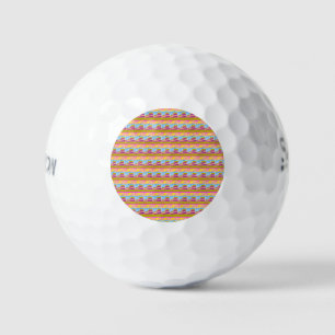 Balles De Golf Bateau rose violet jaune coucher de soleil Vagues