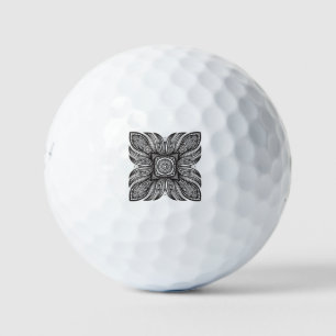 Balles De Golf Beau Décor Carré Doodle