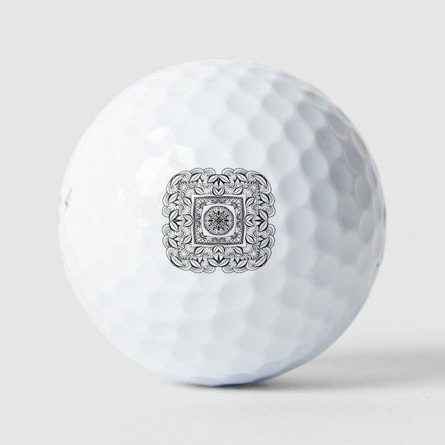 Balles De Golf Beau Doodle Carré décoratif (Devant)