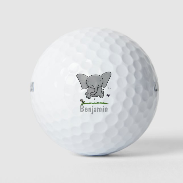 Balles De Golf Belle adorable dessin d'éléphant bébé (Devant)