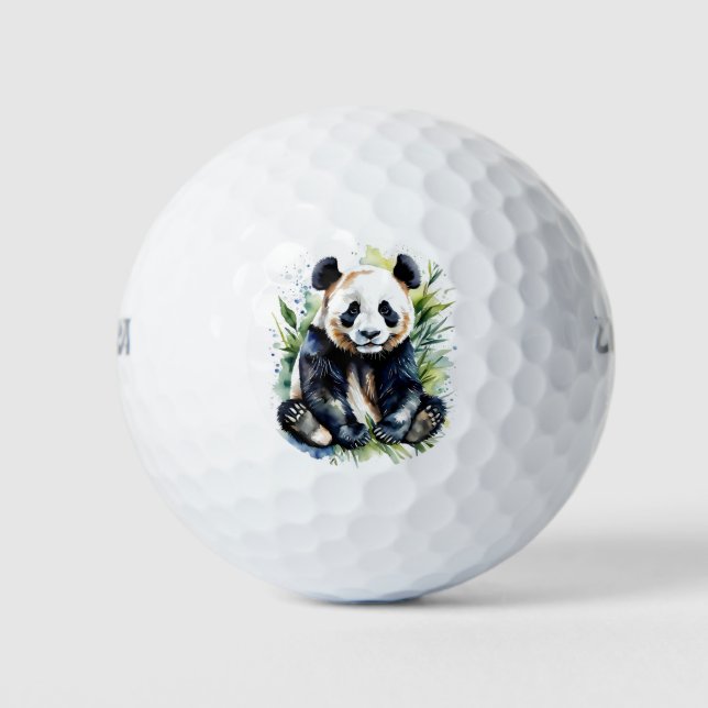 Balles De Golf Belle aquarelle Panda Bear (Devant)