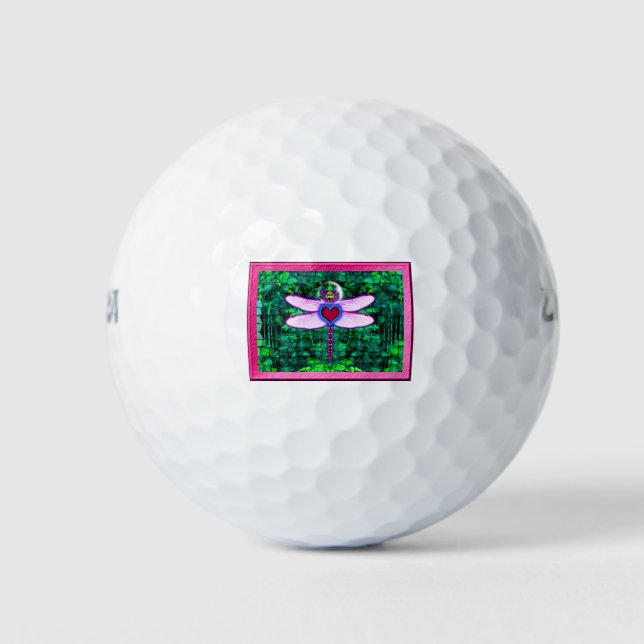 Balles De Golf Belle Artwor encadrée "Crackel Framed Dragonfly" (Devant)