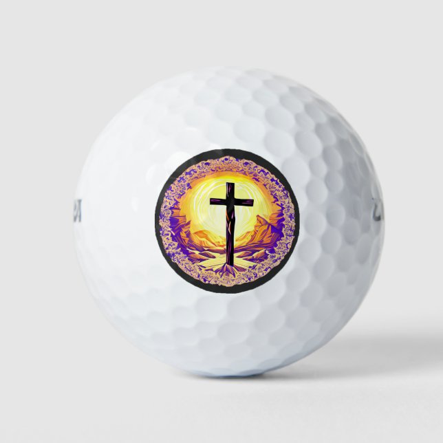 Balles De Golf Belle Croix chrétienne détaillée (Devant)