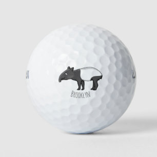Balles De Golf Belle illustration de tapir de dessin animé