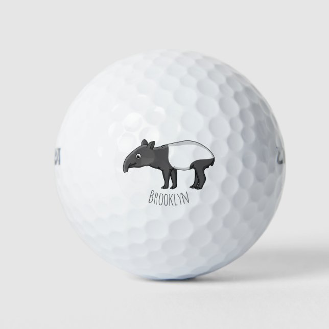 Balles De Golf Belle illustration de tapir de dessin animé (Devant)