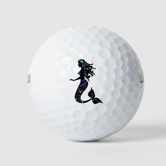 Balles De Golf Belle Sirène Ornée Silhouette (Devant)