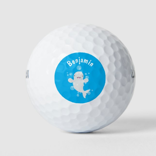 Balles De Golf Béluga mignon bulles dessin de dessin animé (Devant)